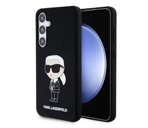 Karl Lagerfeld Liquid Silicone Ikonik NFT Zadní Kryt pro Samsung Galaxy S24+ černá