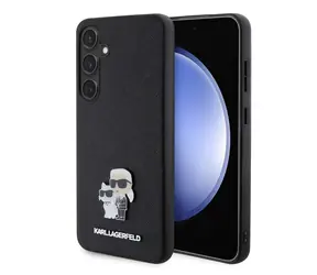 Karl Lagerfeld PU Saffiano Metal Karl and Choupette Zadní Kryt pro Samsung Galaxy S24+ černá