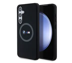 BMW M Printed Round and Logo Magsafe Silikonový Kryt pro Samsung Galaxy S24+ černá