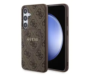 Guess PU Leather 4G Colored Ring MagSafe Zadní Kryt pro Samsung Galaxy S24 hnědá