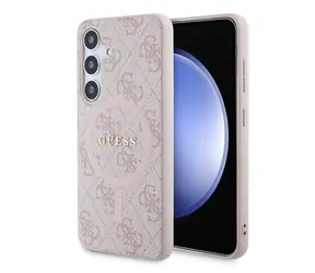 Guess PU Leather 4G Colored Ring MagSafe Zadní Kryt pro Samsung Galaxy S24 růžová