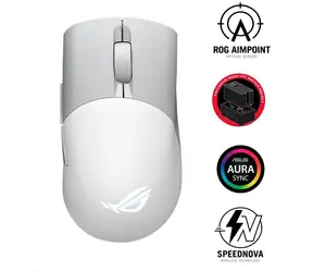 ASUS ROG Keris Wireless AimPoint bílá / Bezdrátová herní myš / 36000 DPI / 5 tlačítek / BT & RF & USB