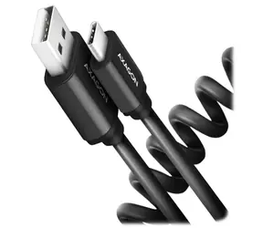 AXAGON BUCM-AM20TB TWISTER Kroucený datový kabel USB-A 2.0 - USB-C 1.1m černá