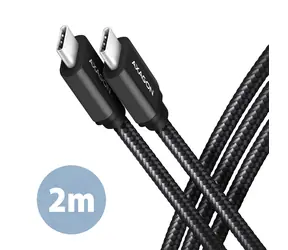 AXAGON BUCM3-CM20AB SPEED Datový kabel USB-C 3.2 - USB-C 60W 2m černá