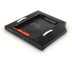 AXAGON RSS-CD09 rámeček pro 2.5" SSD/HDD do DVD slotu, 9.5 mm, LED, hliník