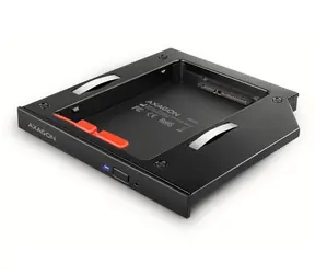 AXAGON RSS-CD12 rámeček pro 2.5" SSD/HDD do DVD slotu, 12.7 mm, LED, hliník
