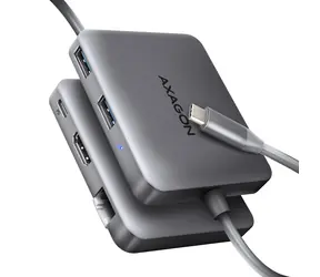 AXAGON HMC-5HL, USB 5Gbps hub, 2x USB-A, HDMI 4k/60Hz, RJ-45 GLAN, PD 100W, kabel USB-C 20cm