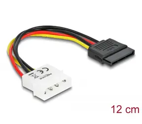 DeLock Kabel Molex (M) - 15pin SATA (F) 0.13m