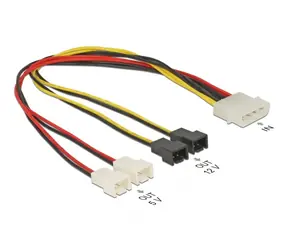 DeLock Kabel Molex (M) - 4x 2pin fan (M) 0.3m