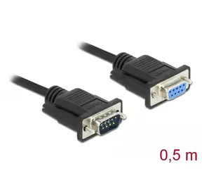 DeLock Kabel RS-232 D-Sub 9pin (M) - D-Sub 9pin (F) 0.5m černá