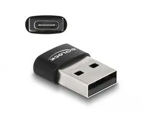 DeLock Adaptér USB-A 2.0 (M) - USB-C 2.0 (F) černá