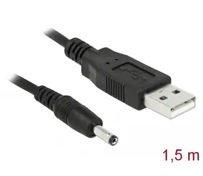 DeLock Kabel USB-A (M) - DC 3.5 x 1.35mm (M) 1.5m černá