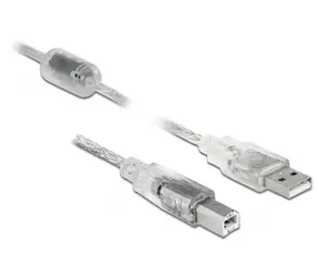 DeLock Kabel USB 2.0 A (M) - USB 2.0 B (M) 5.0m čirá