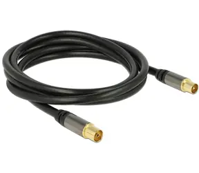 DeLock Kabel IEC (F) - IEC (M) RG-6/U 2.0m černá