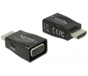 DeLock Adaptér HDMI-A (M) - VGA (F) černá