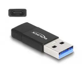 DeLock Adaptér USB 3.2 A (M) - USB 3.2 C (F) černá
