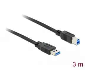 DeLock Kabel USB 3.0 A (M) - USB 3.0 B (F) 3m černá