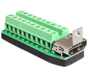 DeLock Adaptér HDMI (F) - 20 pin Terminal Block zelená