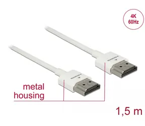 DeLock Kabel HDMI (M) - HDMI (M) 1.5 m bílá
