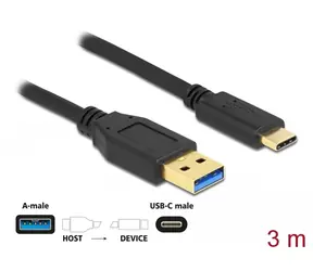 DeLock Kabel USB 3.2 Gen 2 A (M) - USB 3.2 Gen 2 C (M) 3.0m černá