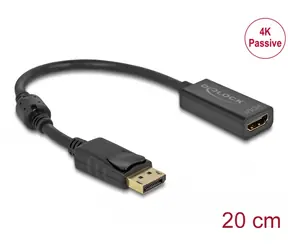 DeLock Adaptér DisplayPort 1.2 (M) - HDMI-A (F) 0.2m černá