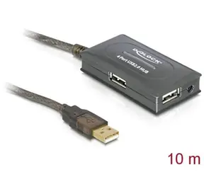 DeLock Aktivní prodlužovací kabel USB 2.0 A (M) - 4x USB 2.0 A (F) 10m černá