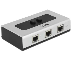 DeLock Manuální switch RJ45 3 porty šedá