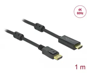 DeLock Kabel DisplayPort 1.2 (M) - HDMI (M) 1m černá