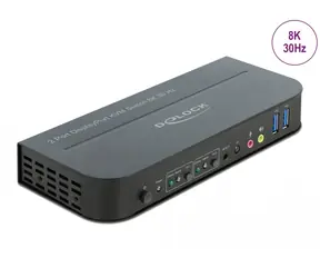 DeLock DisplayPort 1.4 Switch HDMI & USB & 3.5mm jack černá