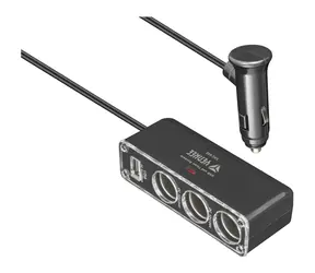 YENKEE YAC 440 černá / Nabíjecí adaptér do auta černá / 3x 12V / 1x USB-A