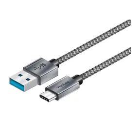 YENKEE YCU 311 GY Kabel USB-A 3.1 (M) - USB-C (M) 1m šedá / 15W / 5Gbps
