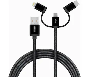 YENKEE YCU 400 BK Kabel USB-A (M) - Micro USB (M) & USB-C (M) & Lightning (M) 1m černá 