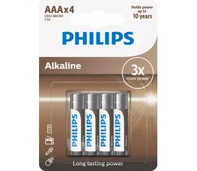 Philips baterie LR03A4B/10 Alkalická AAA - 4ks