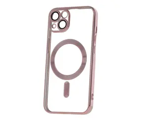 CPA Mag Color Chrome Silikonové TPU pouzdro pro Apple iPhone 15 růžově-zlatá