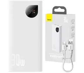 Baseus Adaman2 Powerbank 10000mAh bílá / 30W / 2x USB-A / 1x USB-C