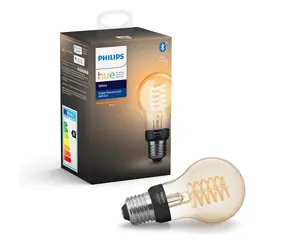 Philips Hue White Filament A60 DIM E27 7W / chytrá LED žárovka / 580 lm / 2100 k / IP20 / stmívatelná