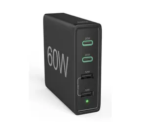 Hama 201628 Nabíječka 2x USB-C & 2x USB-A černá / 60W / PD / QC