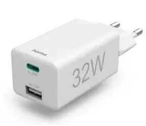 Hama 201691 Nabíječka USB-C & USB-A bílá / 32W / PD / QC