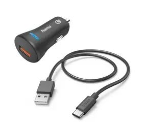 Hama 201615 Set Nabíječka USB-A 19.5W + kabel USB-C 1.5m černá
