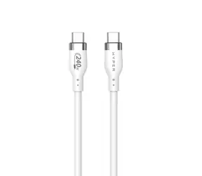 Hyper Nabíjecí kabel Silicone 240W USB-C (M) - USB-C (M) 1 m bílá