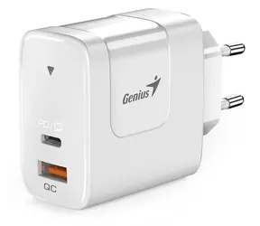 Genius PD-65AC bílá / Nabíjecí adaptér / 65W / 1x USB-A / 1x USB-C / PD / QC