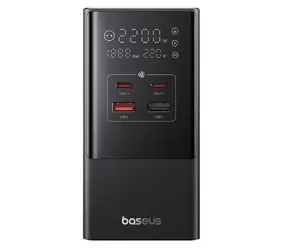 Baseus PowerCombo Tower nabíjecí stanice 35W EU černá / 35W / 3x AC / 2x USB / 2x USB-C