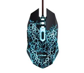 Trust BASICS Gaming & podložka černá / Herní myš / optická / 4000 DPI / 6 tlačítek / USB-A