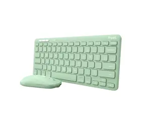 Trust Lyra (myš+klávesnice) zelená / Bezdrátový set klávesnice a myši / RF 2.4GHz / Bluetooth / US Layout