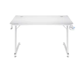 Trust GXT709W Luminus RGB bílá / Herní stůl / 120 x 60 x 74 cm / nosnost až 150 kg