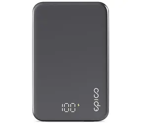Epico iStores Mag+ Aluminium Power Bank 10000mAh šedá / Powerbank / bezdrátové nabíjení / USB-A / USB-C