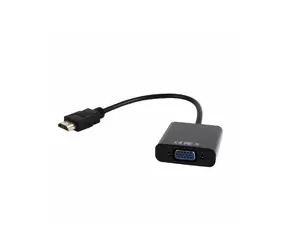 Rozbaleno - Gembird adaptér HDMI-A (M) na VGA (F) + 3.5 mm audio kabel / černá / rozbaleno
