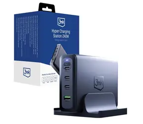 3mk Hyper Charging Station 240 W černá / nabíječka / 3x USB-C - 1x USB