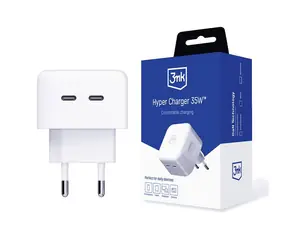3mk Hyper Charger 35W bílá / nabíječka / 2x USB-C PD / GaN