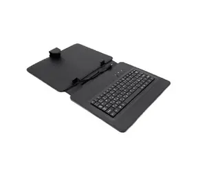 Rozbaleno - AIREN AiTab Leather Case 4 kožené pouzdro pro 10" tablet / s klávesnicí USB / CZ / SK / černé / rozbaleno